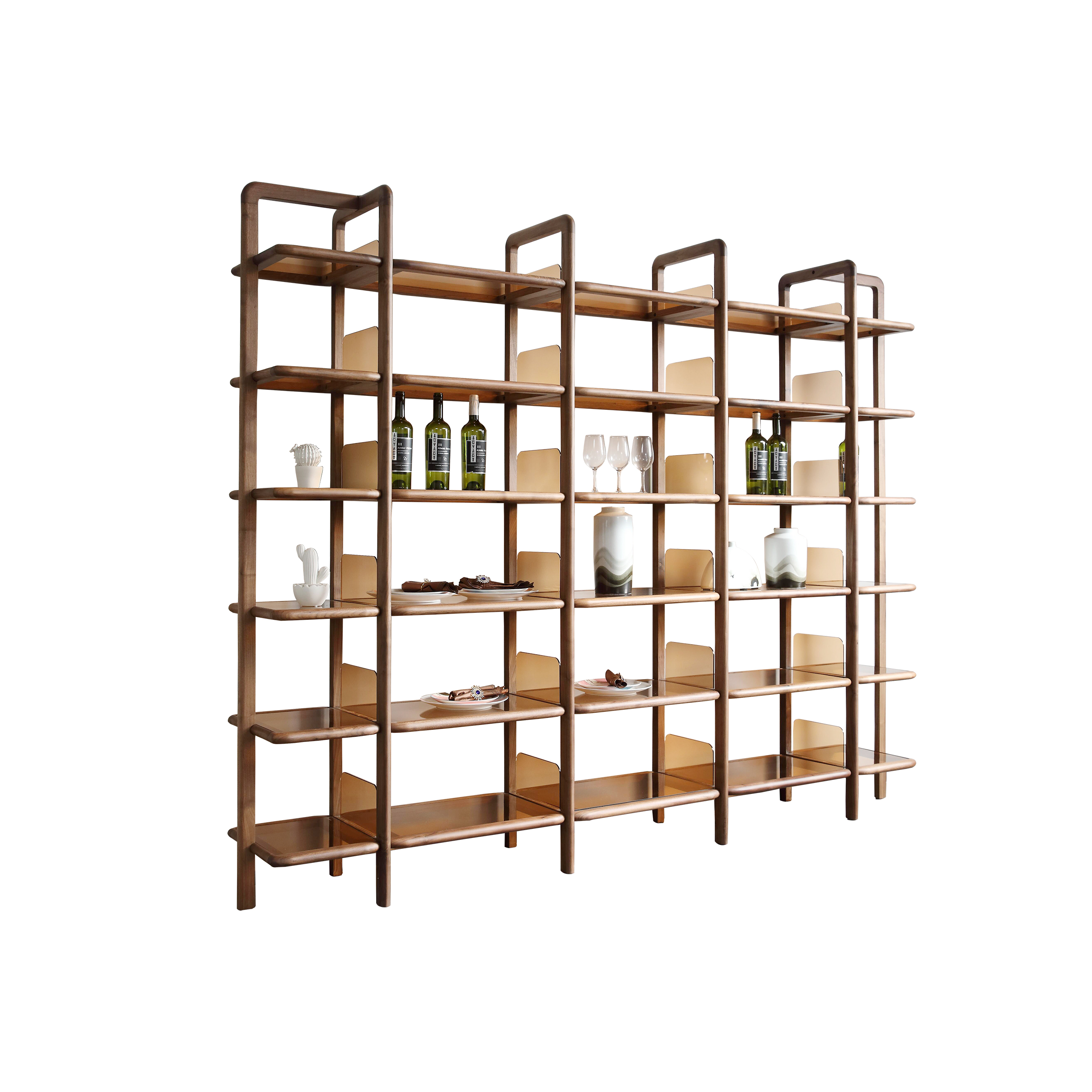 Dark Wood Bookcase & Desk DMSJ901