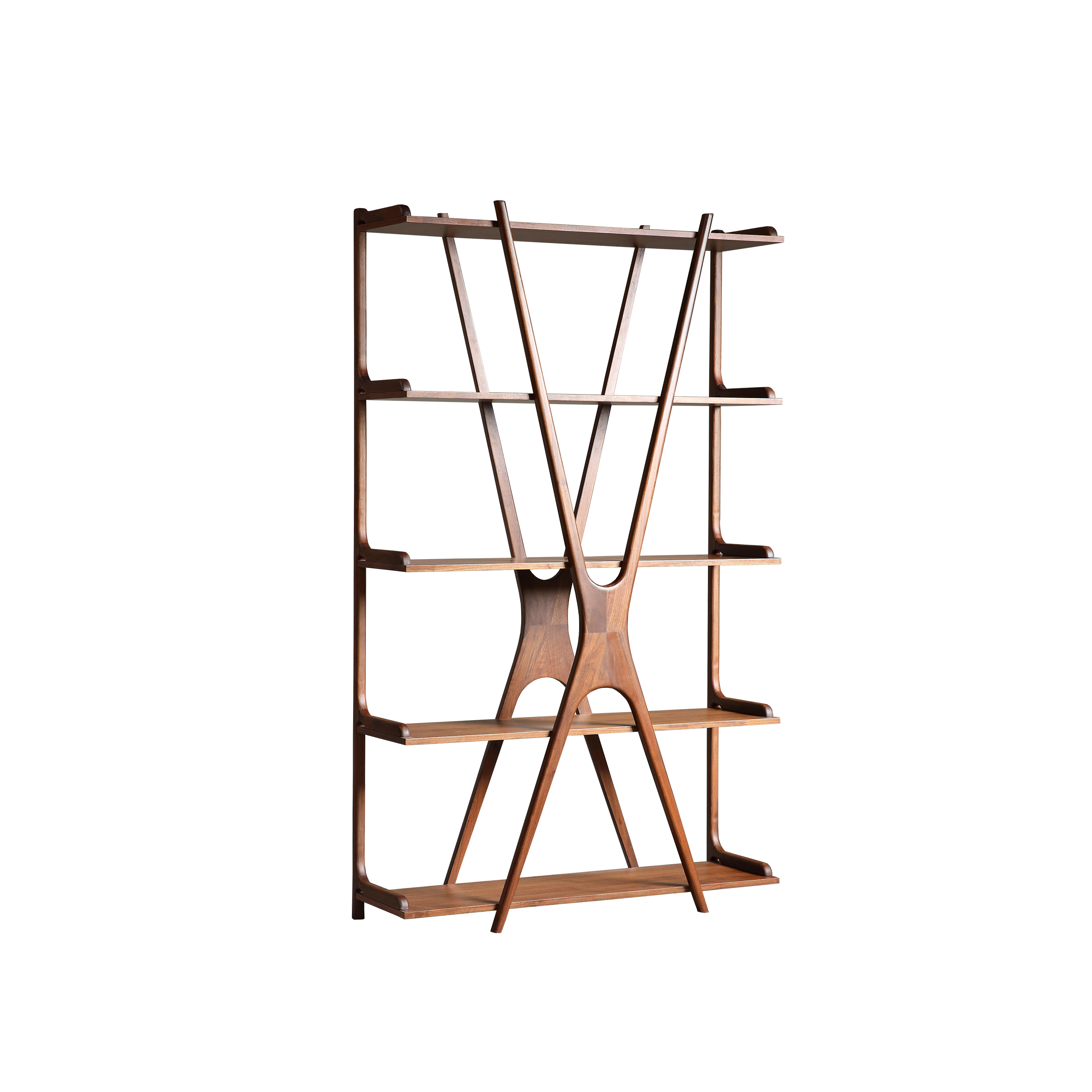 Dark Wood Bookcase & Desk DMSJ903