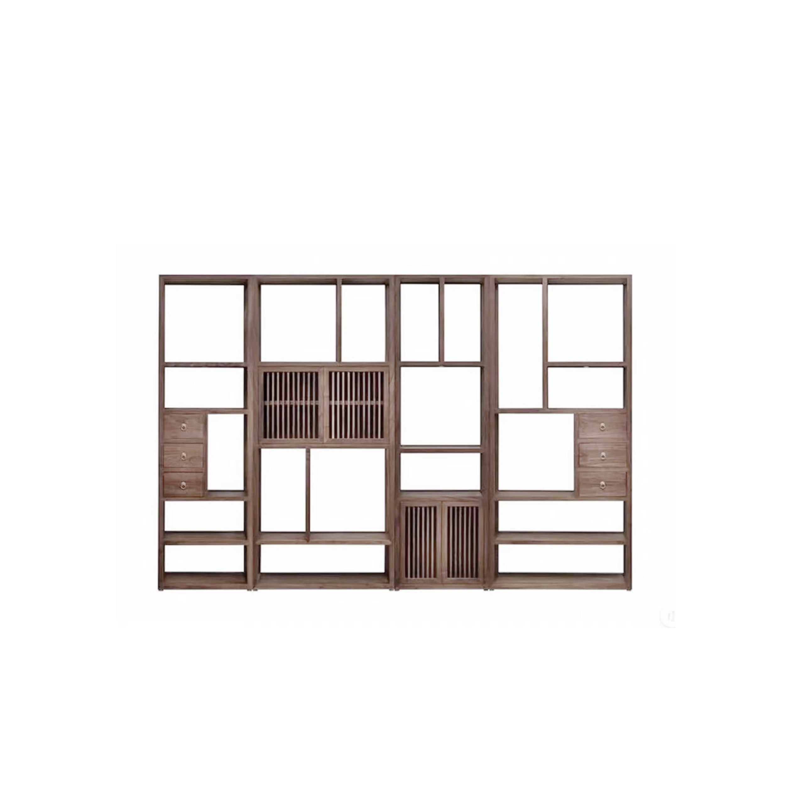 Dark Wood Bookcase & Desk DMSJ907