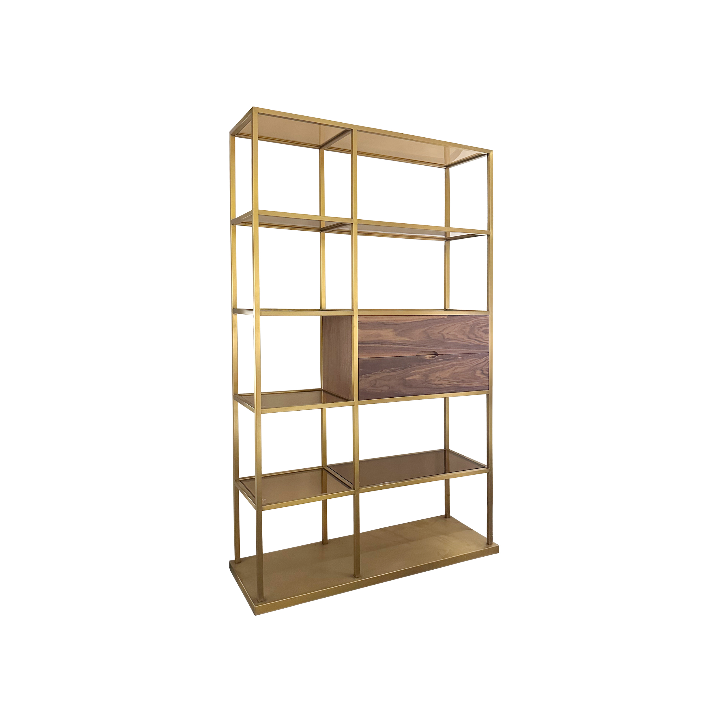 Dark Wood Bookcase & Desk DMSJ910