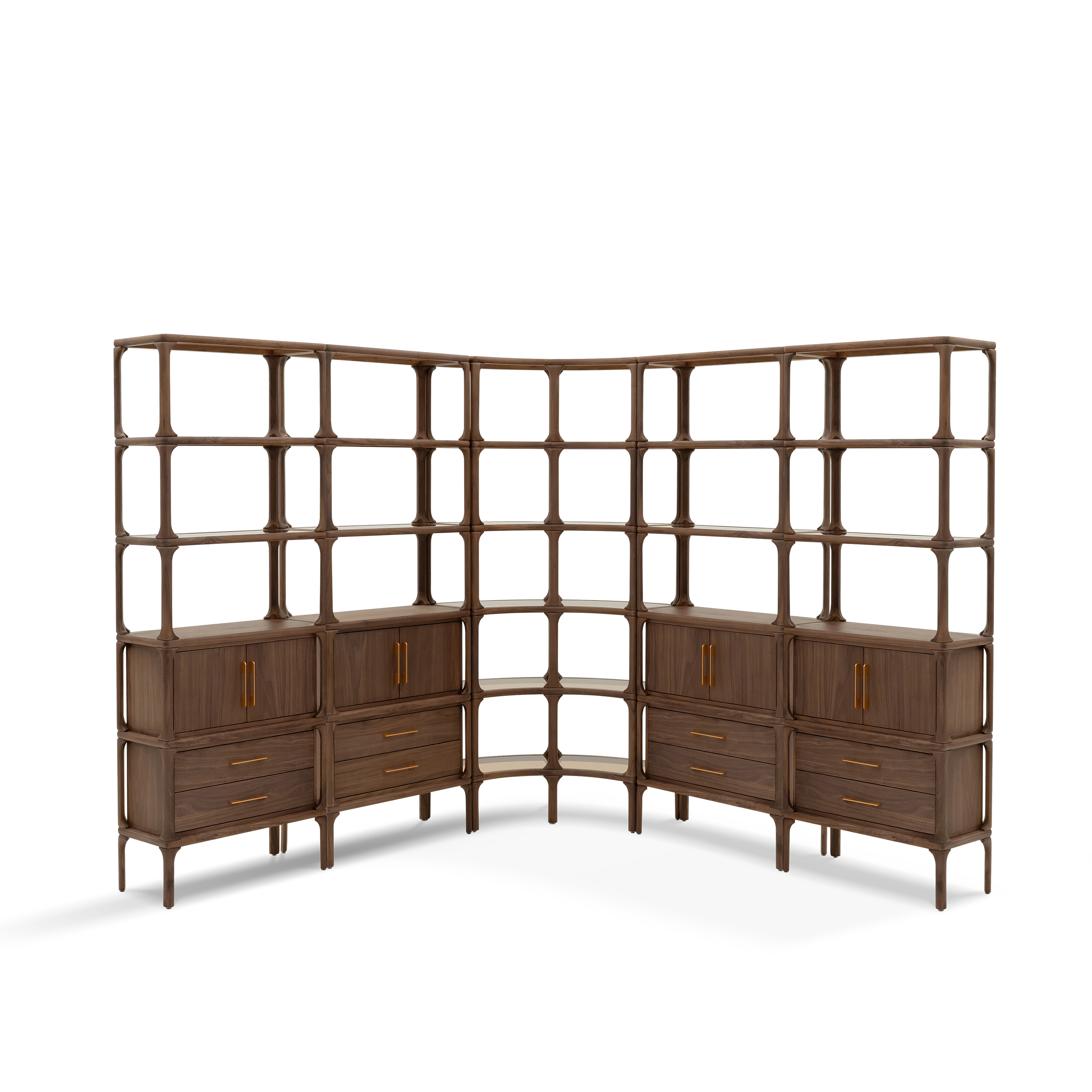 Dark Wood Bookcase & Desk DMSJ912