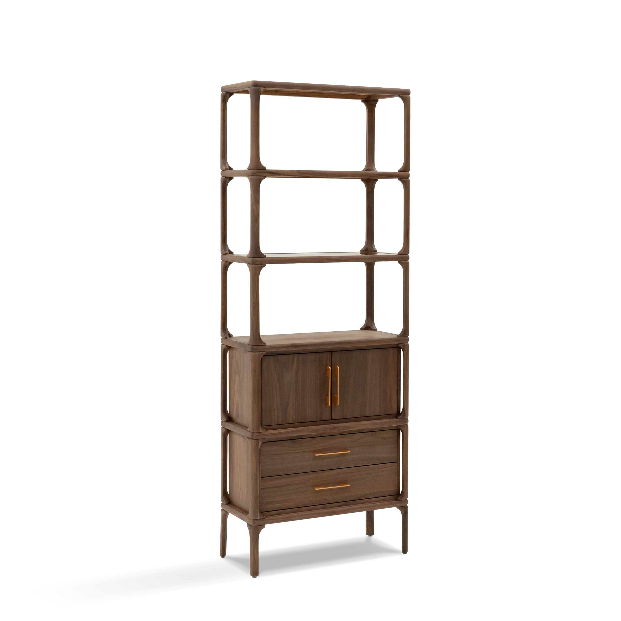 Dark Wood Bookcase & Desk DMSJ912-A