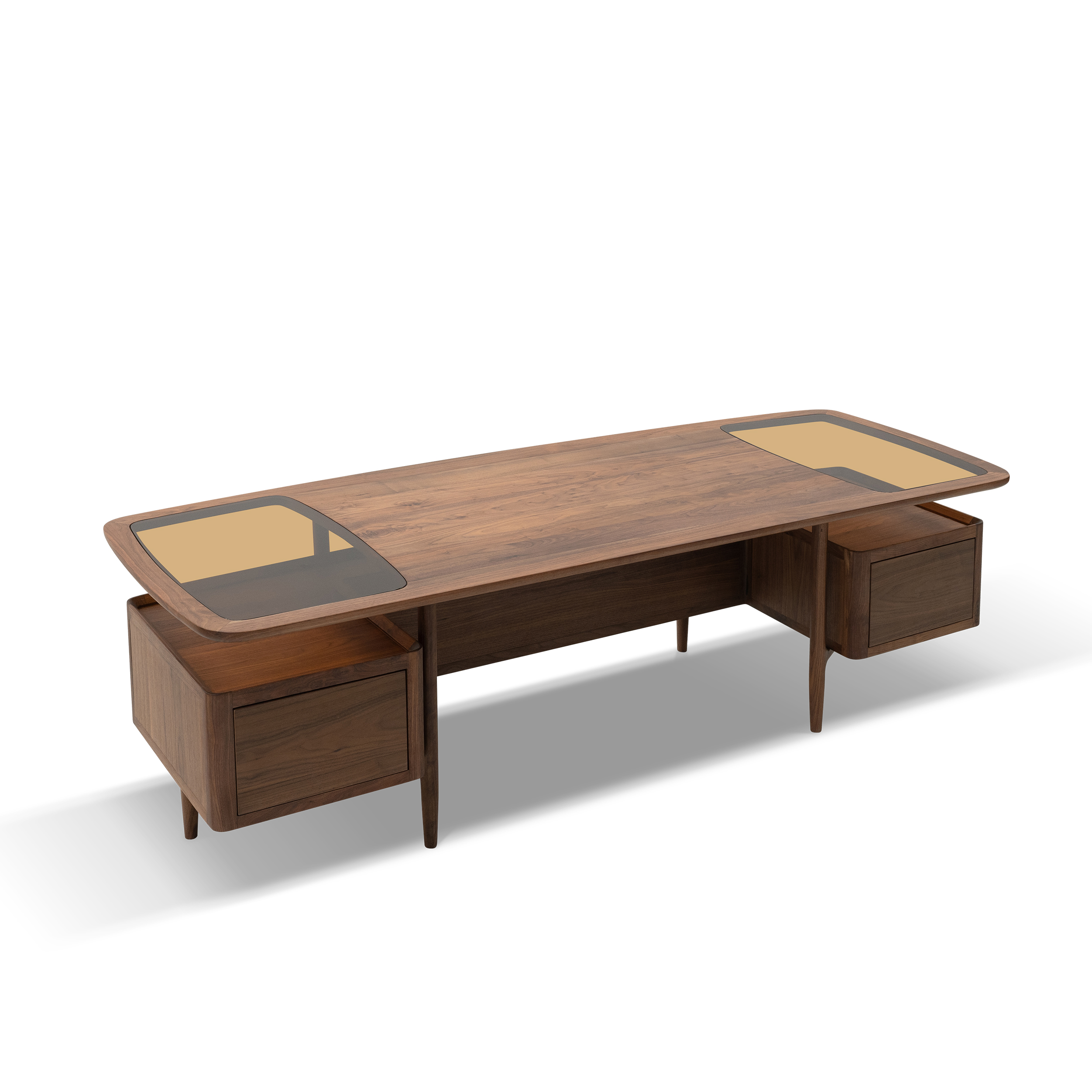 Dark Wood Bookcase & Desk DMSZ907