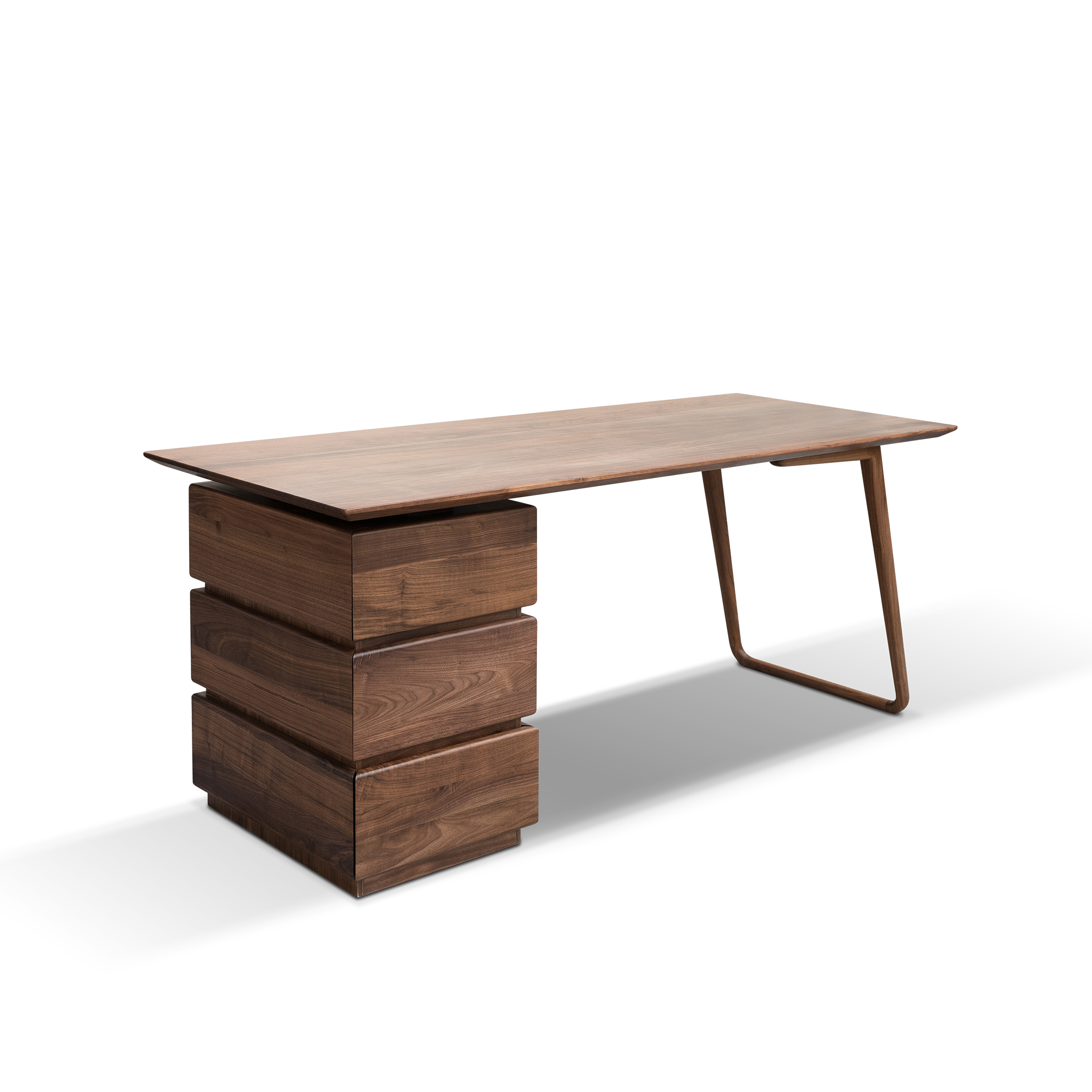 Dark Wood Bookcase & Desk DMSZ911