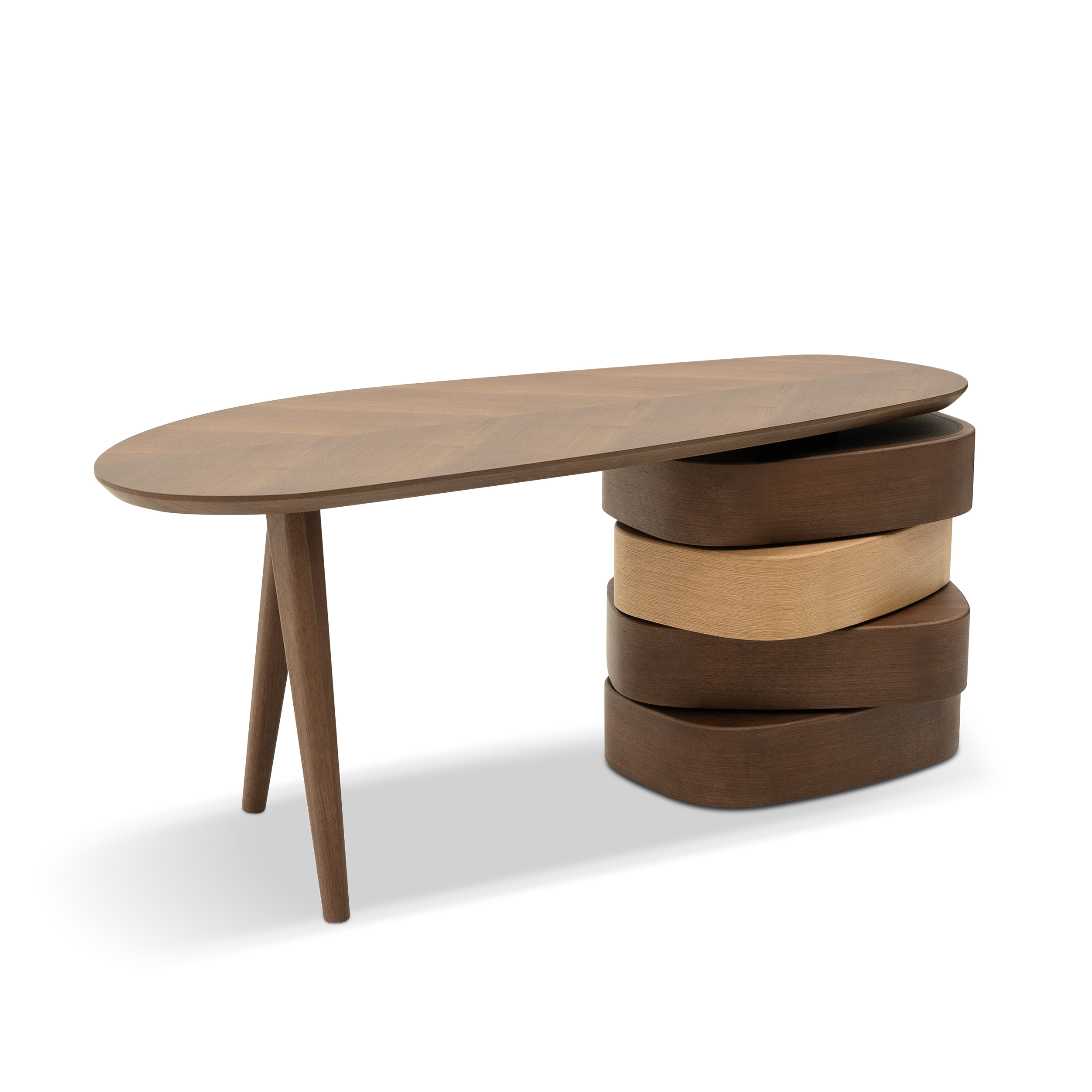 Dark Wood Bookcase & Desk DMSZ912