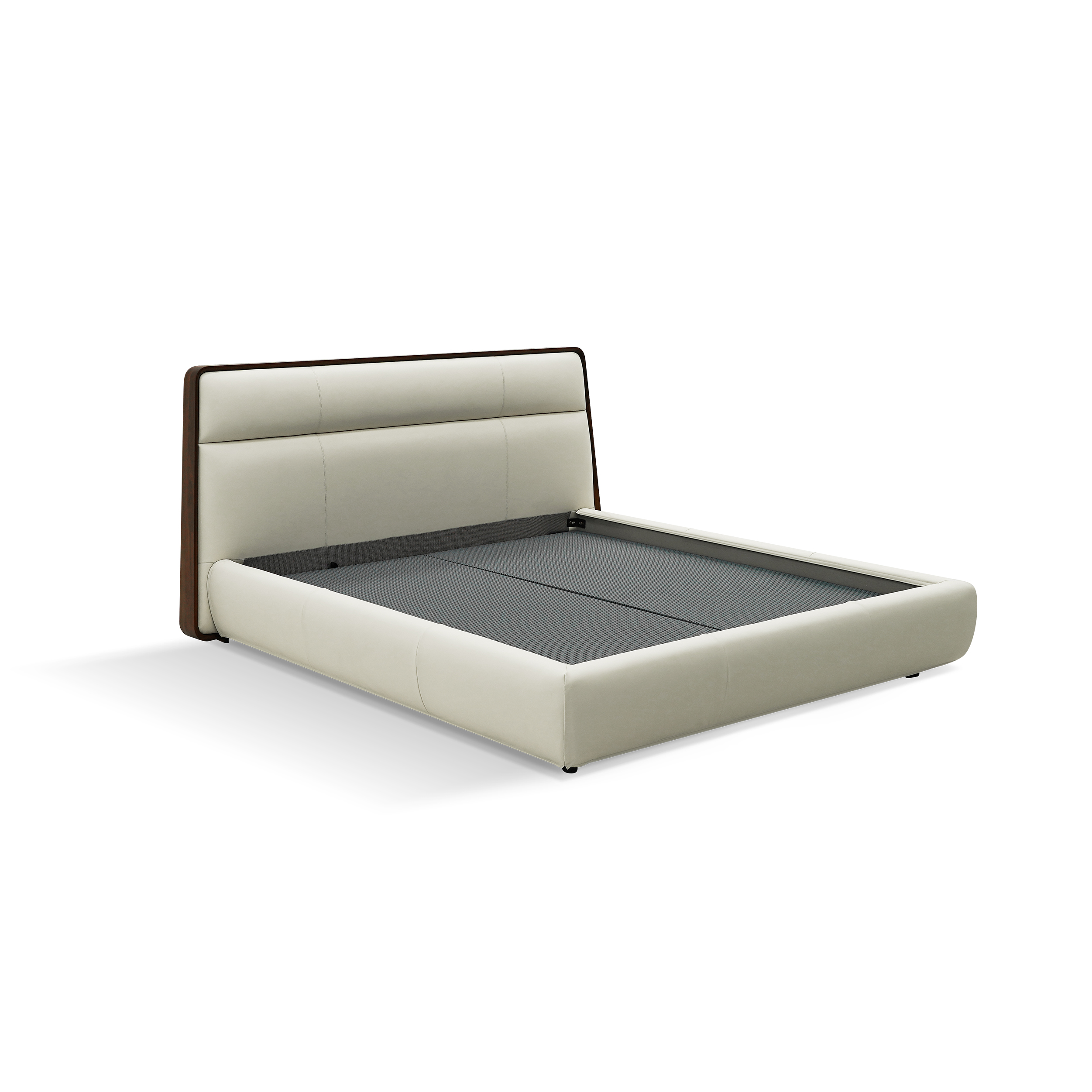 Dark Wood Upholstered Bed DMC901