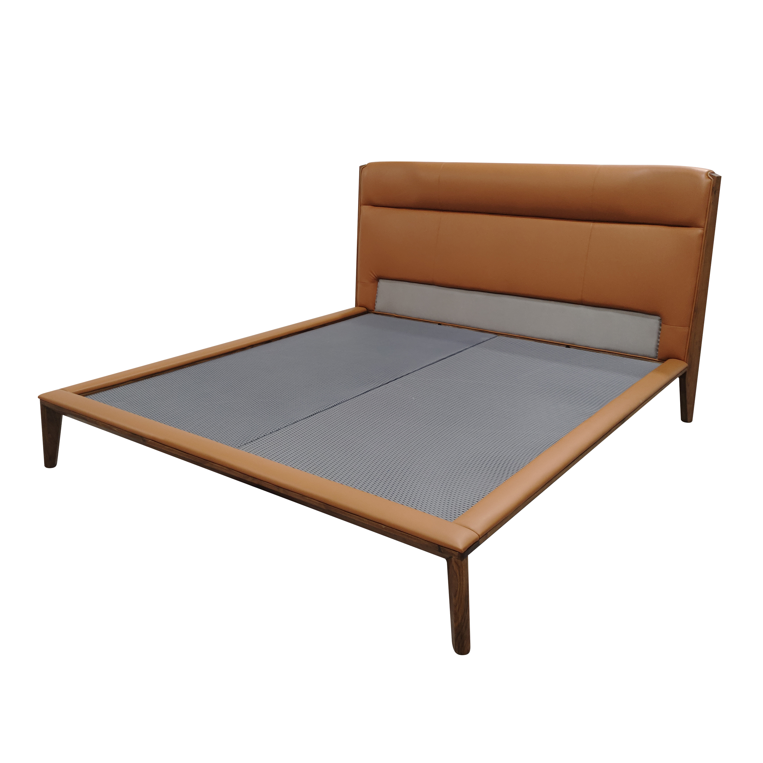 Dark Wood Upholstered Bed DMC905