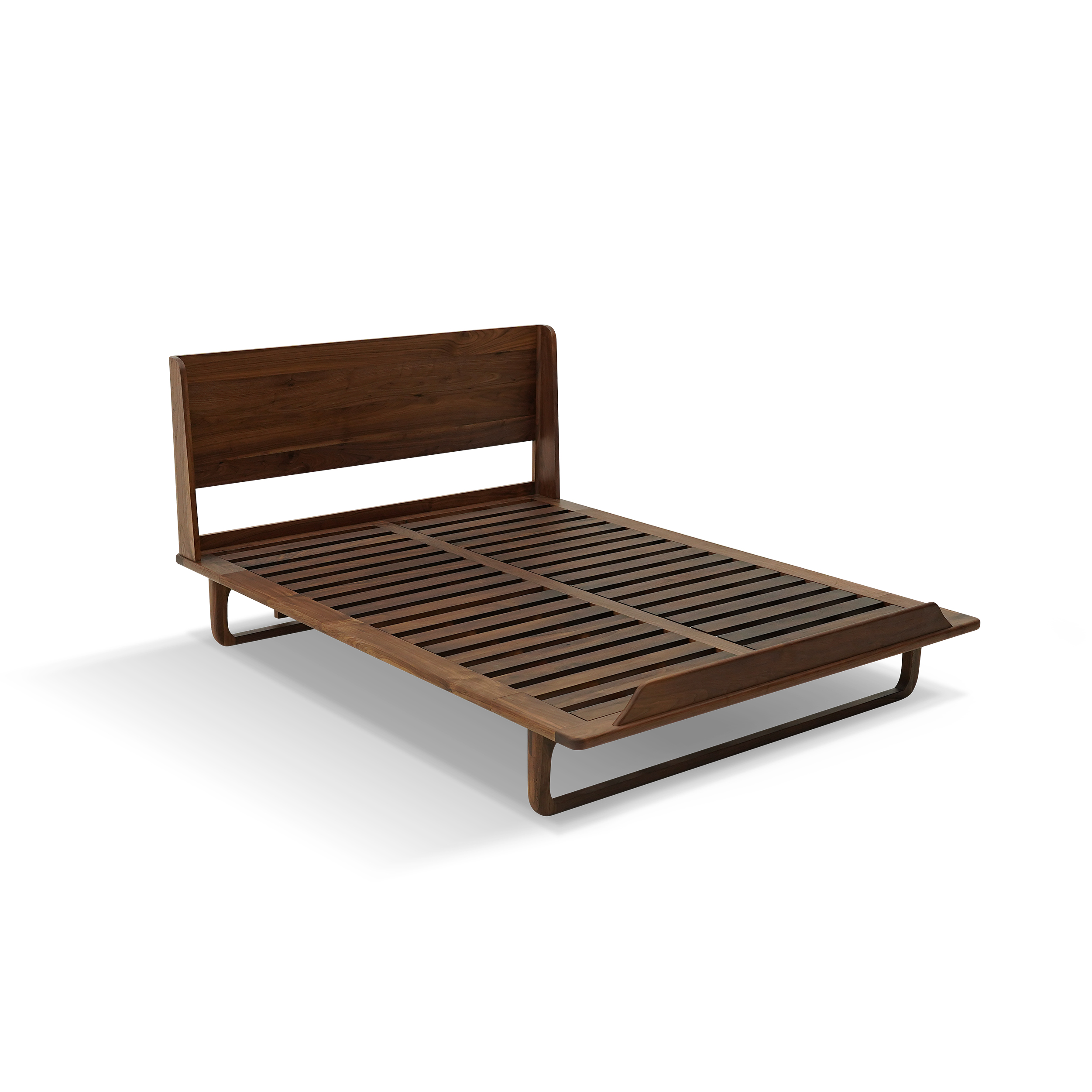 Dark Wood Upholstered Bed DMC908