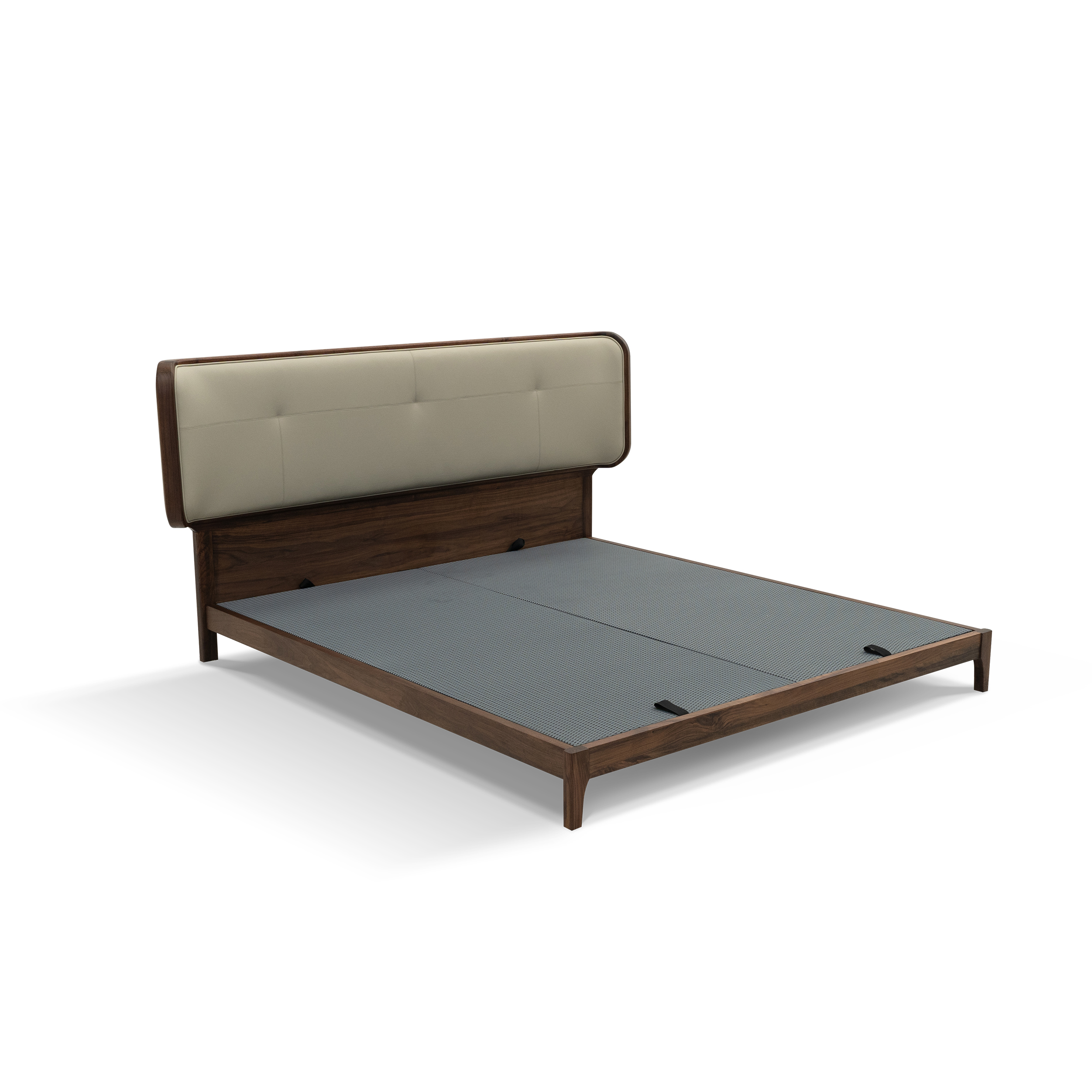 Dark Wood Upholstered Bed DMC912