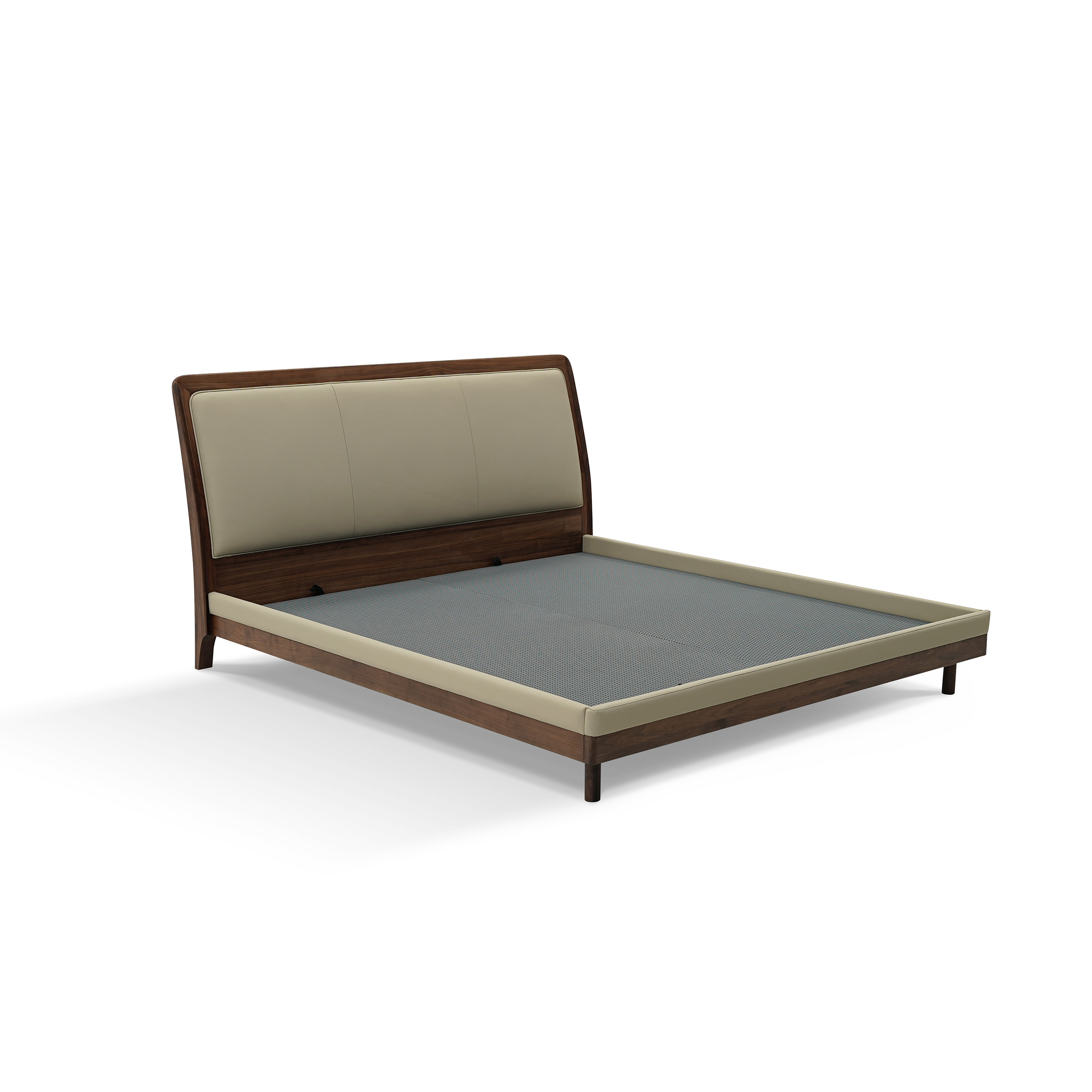Dark Wood Upholstered Bed DMC913