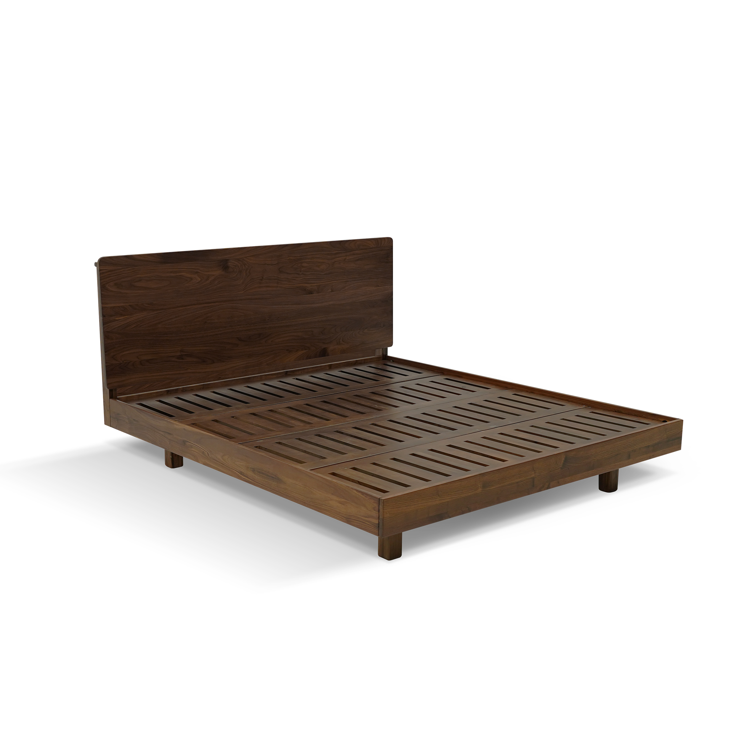 Dark Wood Upholstered Bed DMC915