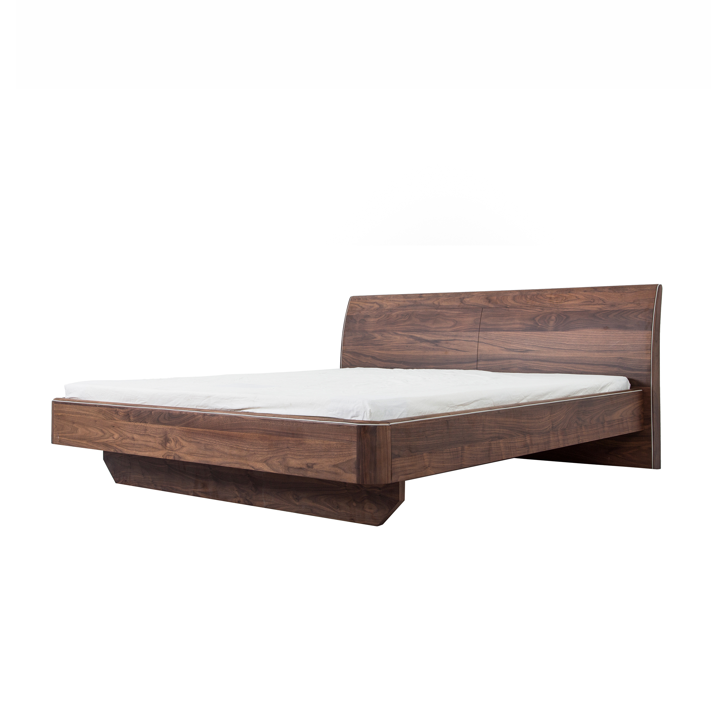 Dark Wood Upholstered Bed DMC919