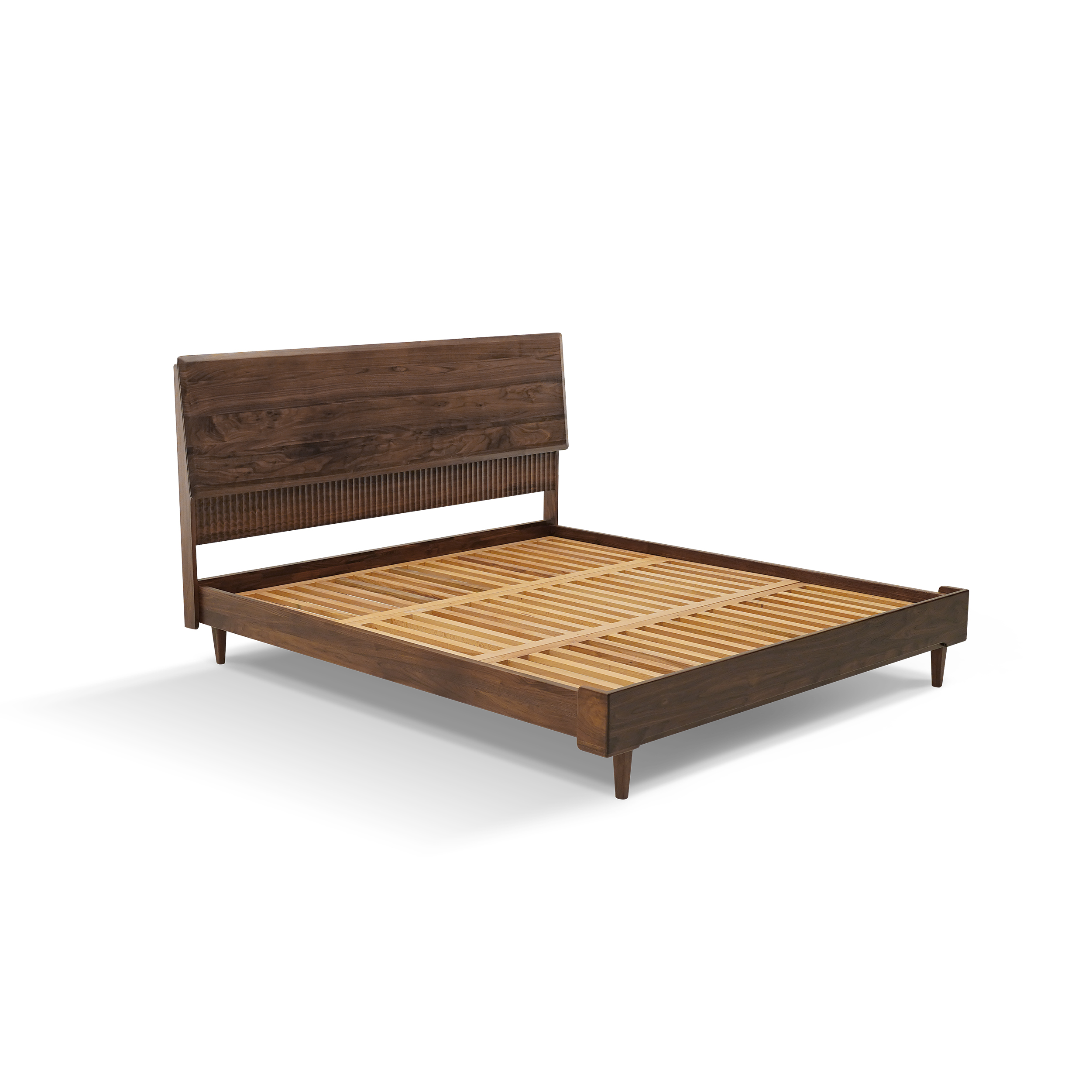 Dark Wood Upholstered Bed DMC921
