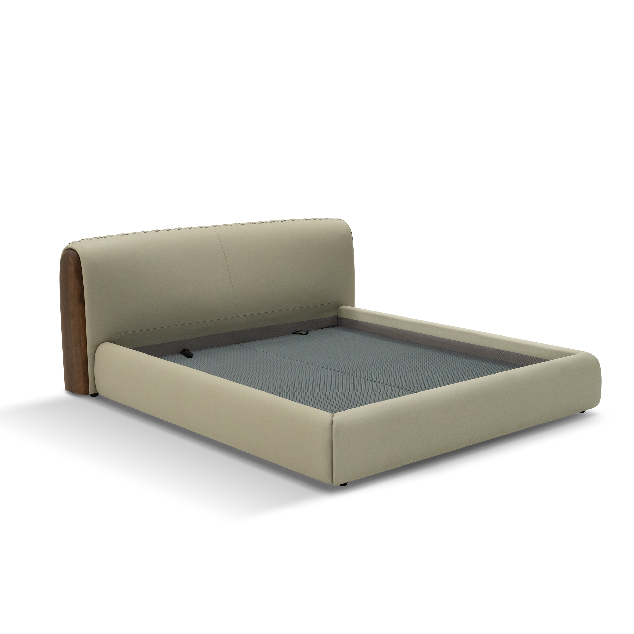 Dark Wood Upholstered Bed DMC925