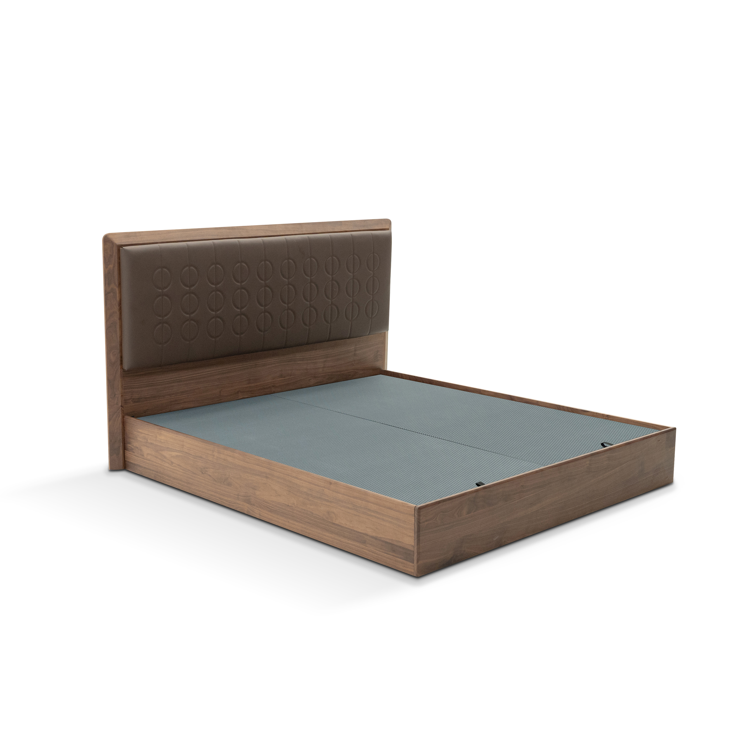 Dark Wood Upholstered Bed DMC926