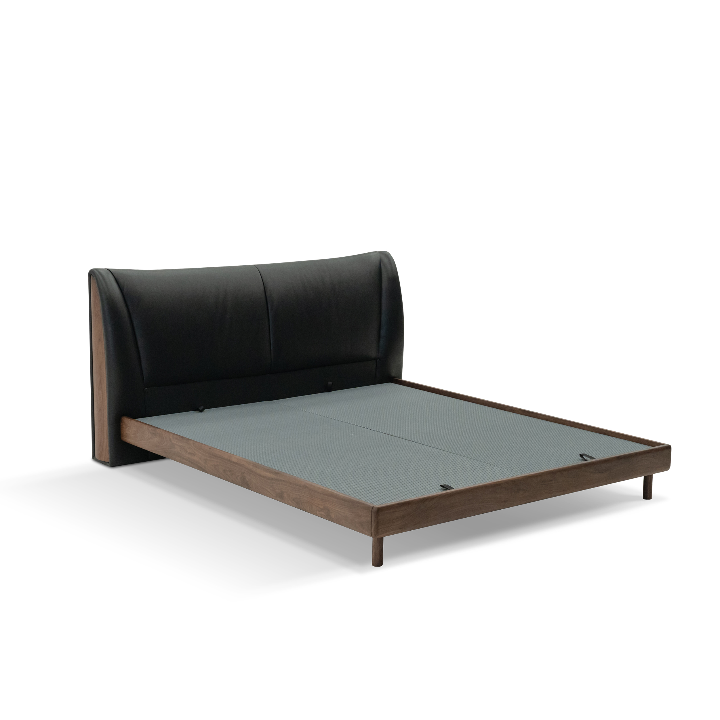 Dark Wood Upholstered Bed DMC927